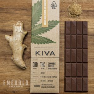 Dark Chocolate Ginger CBD 1:1 Bar by Kiva