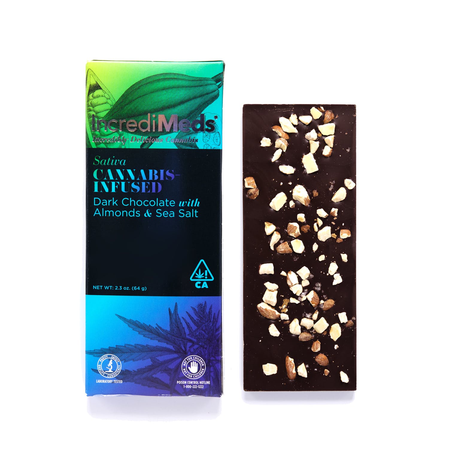 Dark Chocolate w/ Almonds & Sea Salt SATIVA 75mg