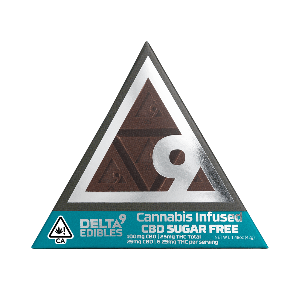 Delta 9 Sugar Free Dark Chocolate 100MG CBD 25MG THC
