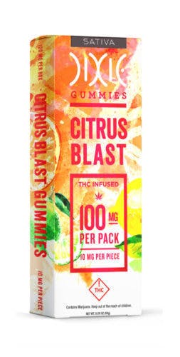 Dixie 100mg Gummies Citrus Blast Sativa