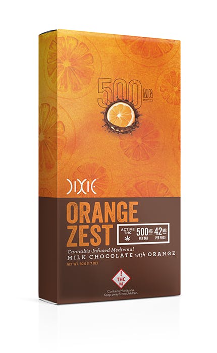 Dixie Orange Milk Chocolate Bar 500mg