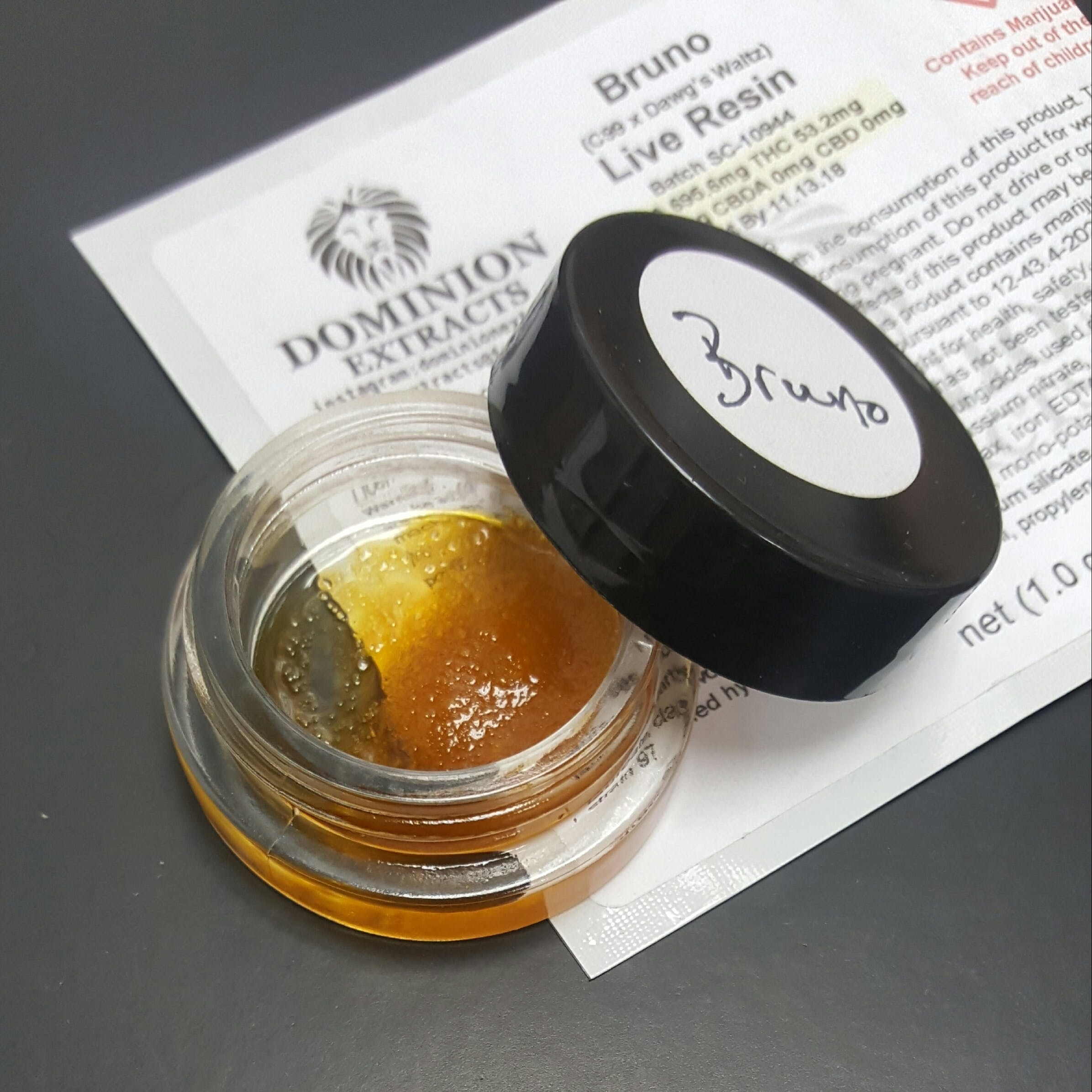 Dominion Extracts Bruno Live Resin (tax included)