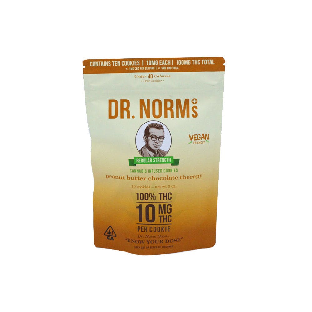 Dr. Norm's 10mg THC Vegan Peanut Butter Cookie Bag