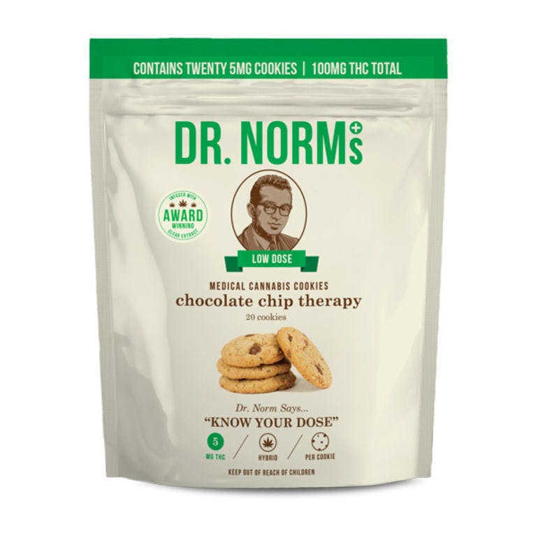 Dr. Norm's - Choco Chip Therapy (Bag) 5mg THC, 20 Cookies, 100mg Total