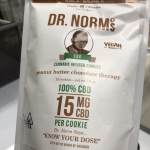 Dr. Norms Peanut Butter Chocolate Cookies CBD 15mg (10pk) 150mg