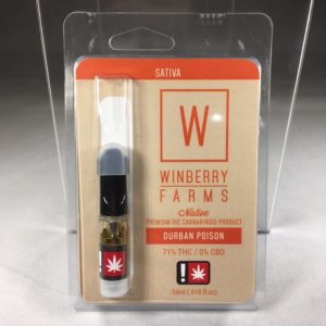 Durban Poison .5g vape cart by Winberry Farms
