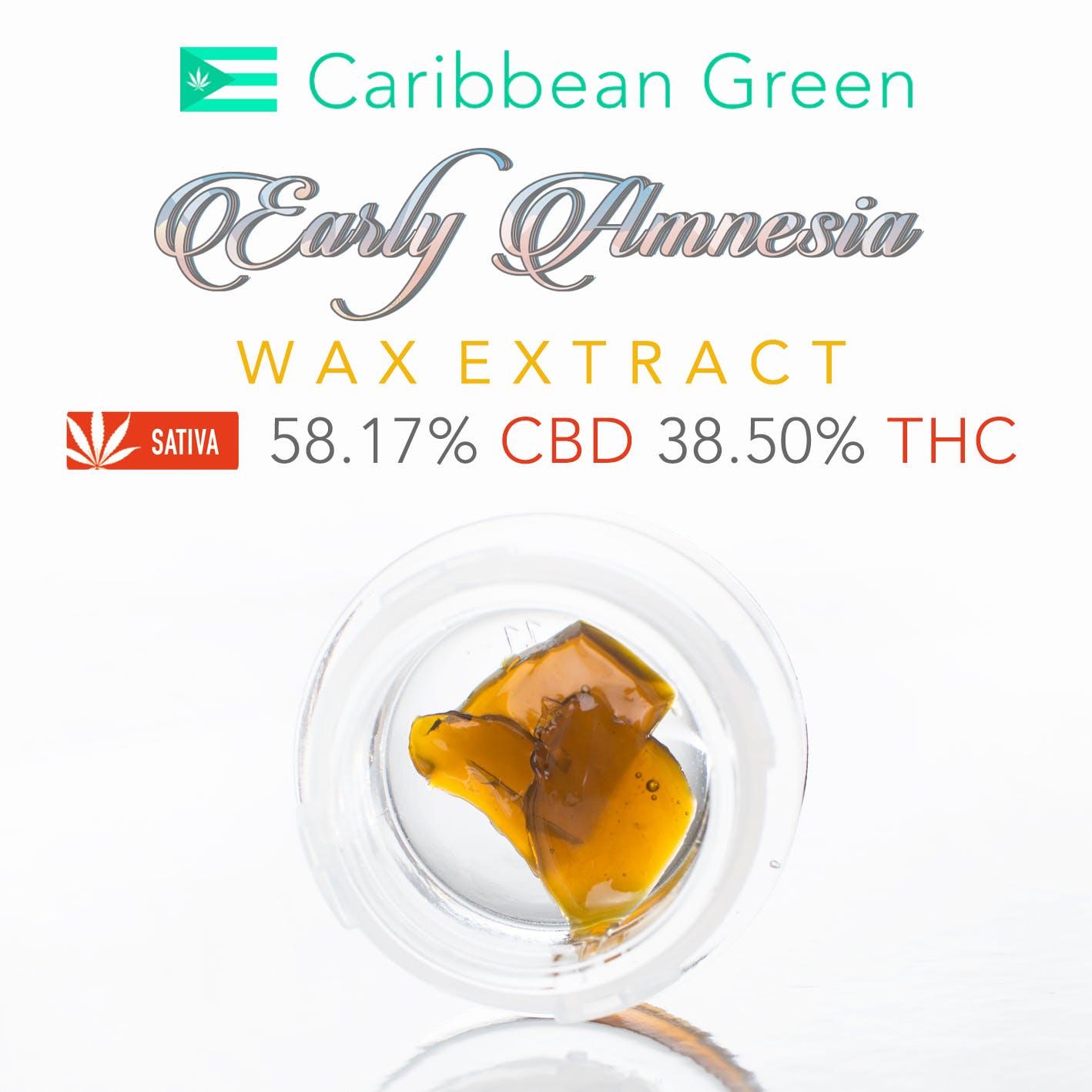 Early Amnesia Wax Extract - 58.17% CBD, 38.50% THC