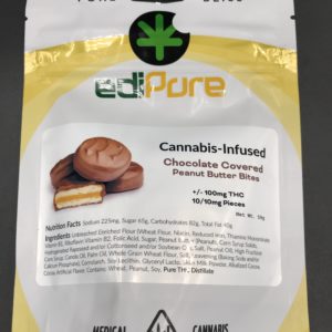 EdiPure Chocolate Covered Peanut Butter Bites 100mg