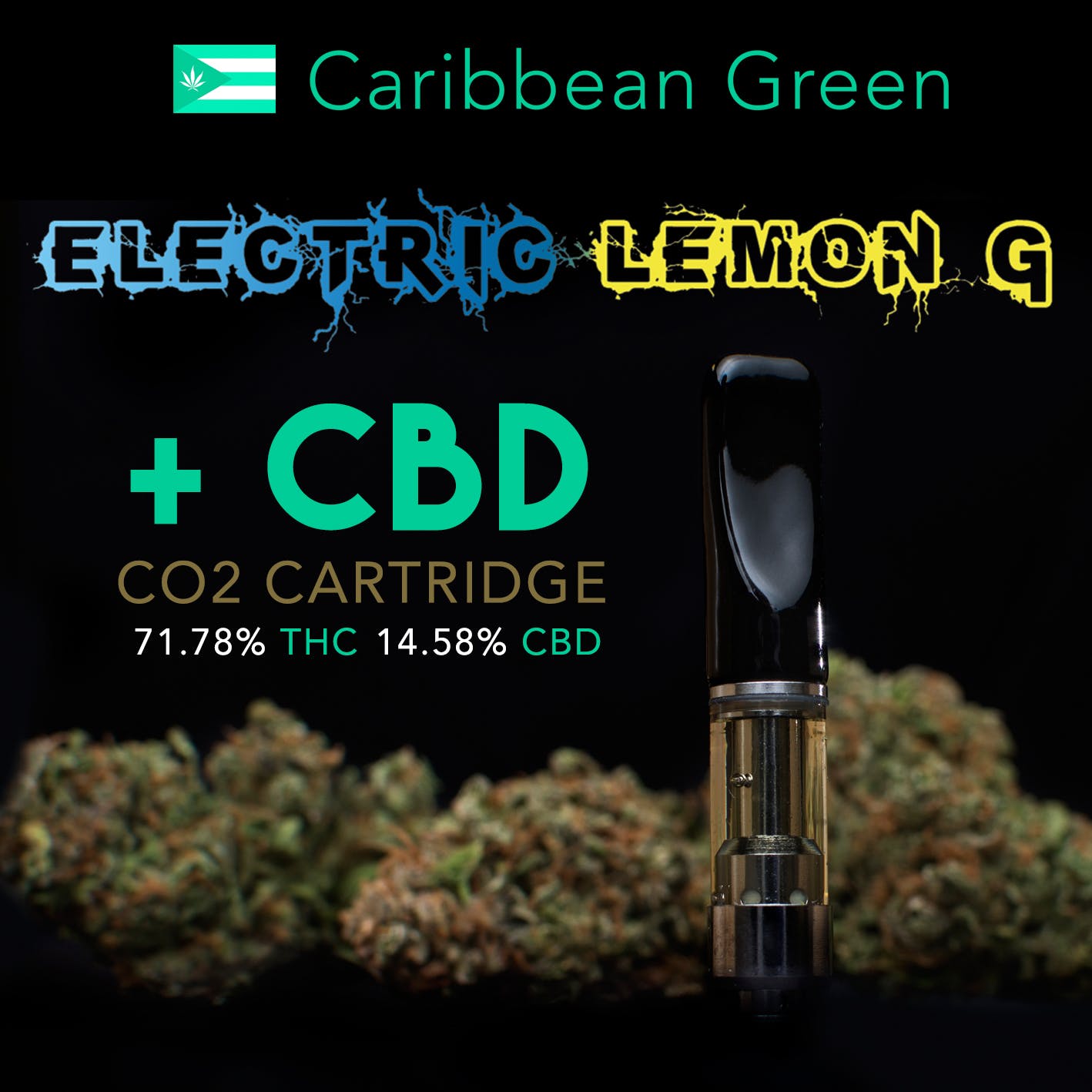 Electric Lemon G CO2 Cartridge - 71.78% THC, 14.58% CBD