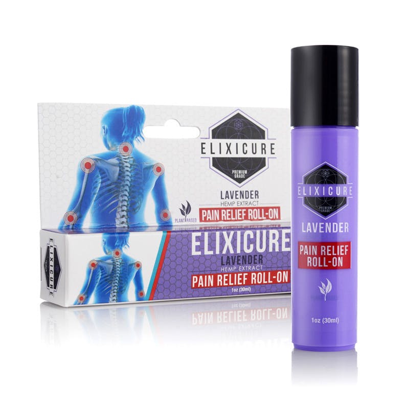 Elixicure Hemp Extract | Pain Relief Roll-On, Lavender 100mg CBD