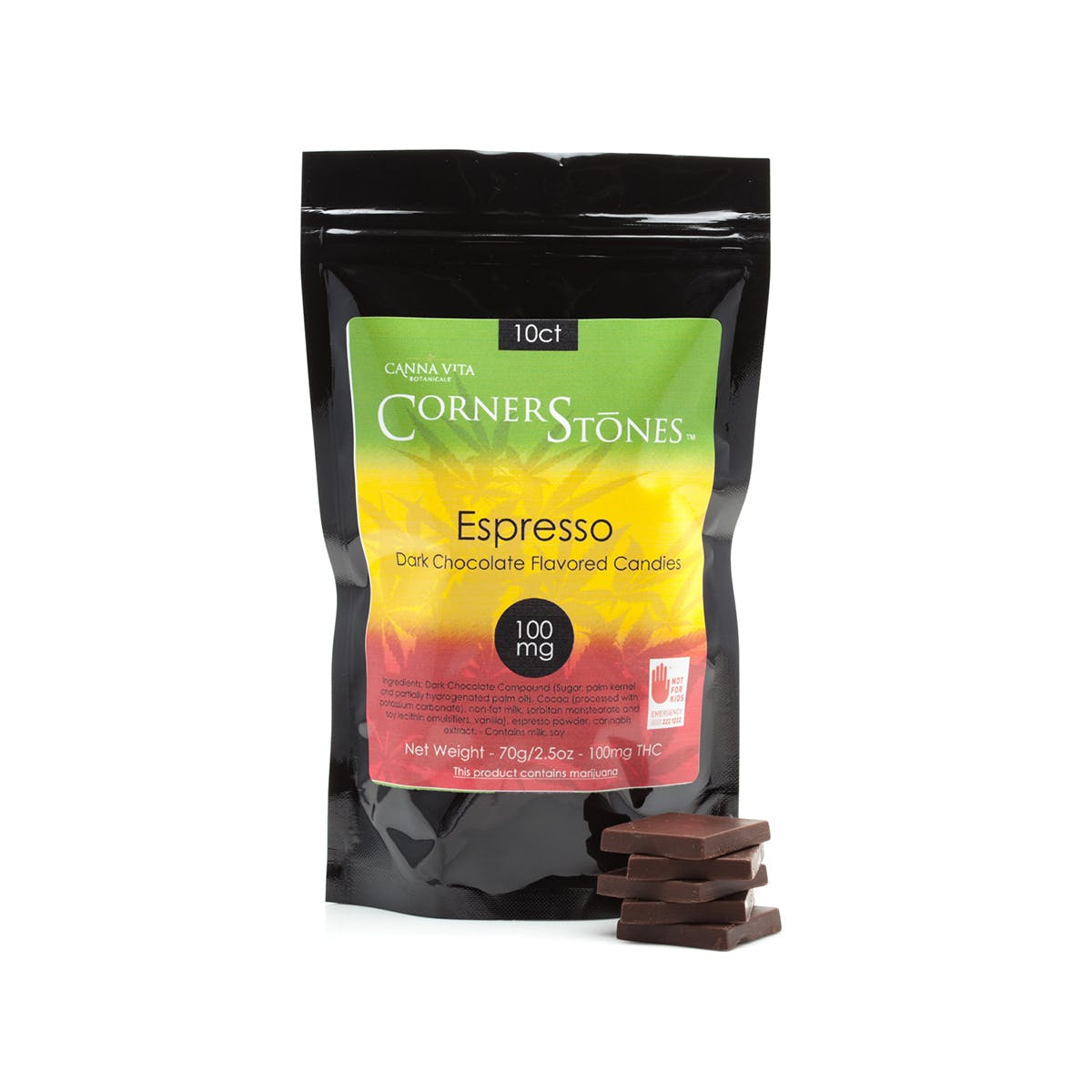 Espresso Dark Chocolate Candies 100mg