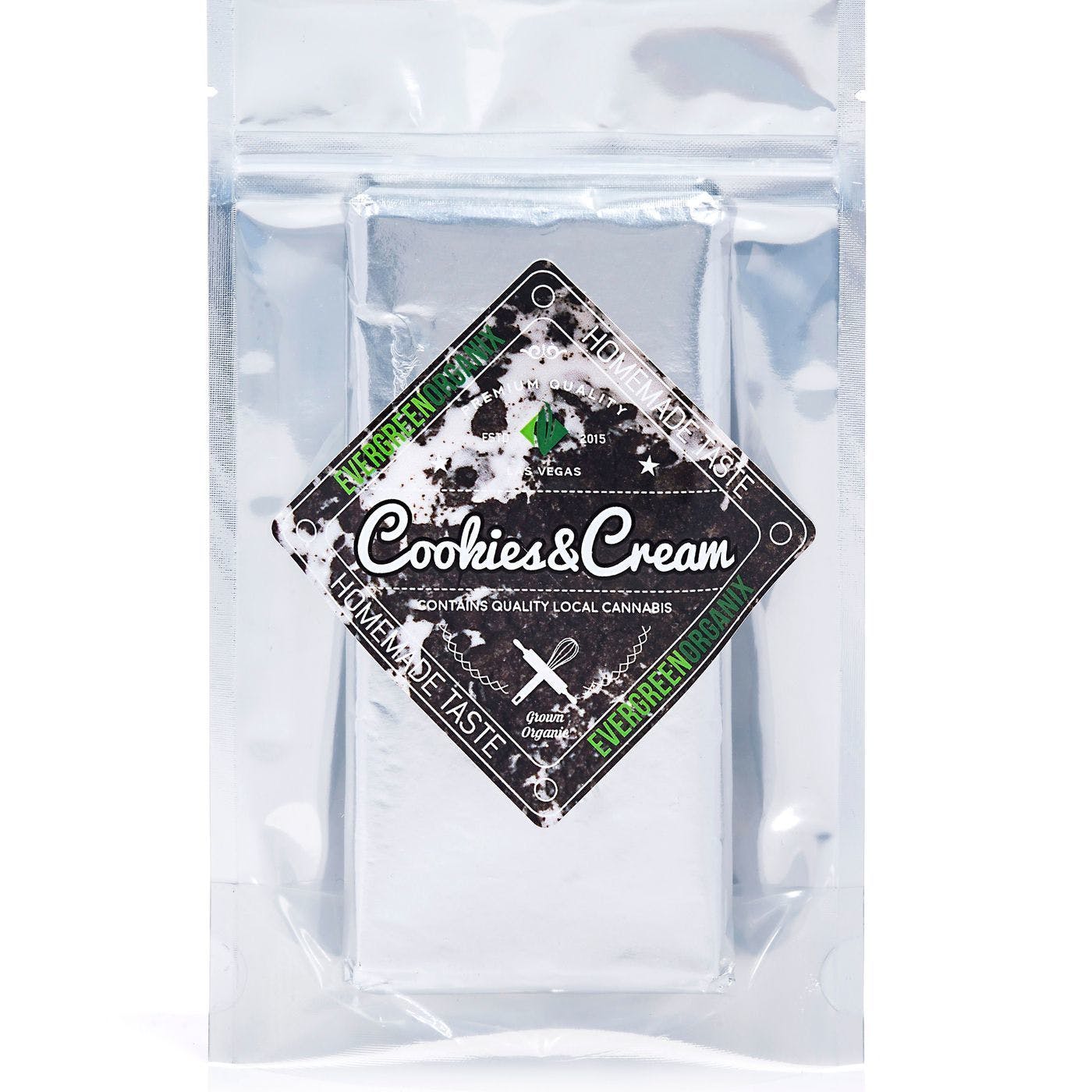 EVERGREEN ORGANIX | Cookies & Cream Chocolate Bar 100mg