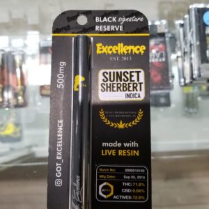 EXCELLENCE SUNSET SHERBERT INDICA DISPOSABLE 500 MG