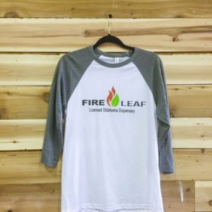 Fire Leaf 3/4 Shirt- Small-XL - Black/White