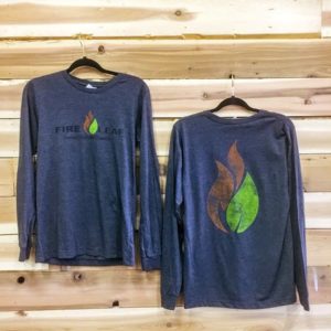 Fire Leaf Long Sleeve Shirt - Small-XL - Charcoal