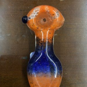 Flat Mouth 2 color Frit Hand Pipe 4"