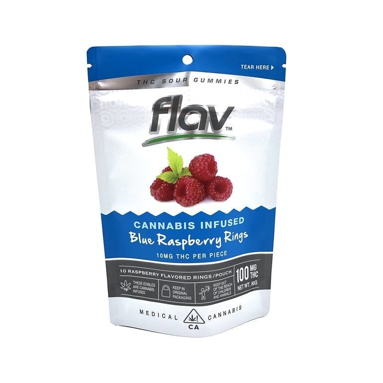 Flav | Gummies Blue Raspberry Rings 100mg