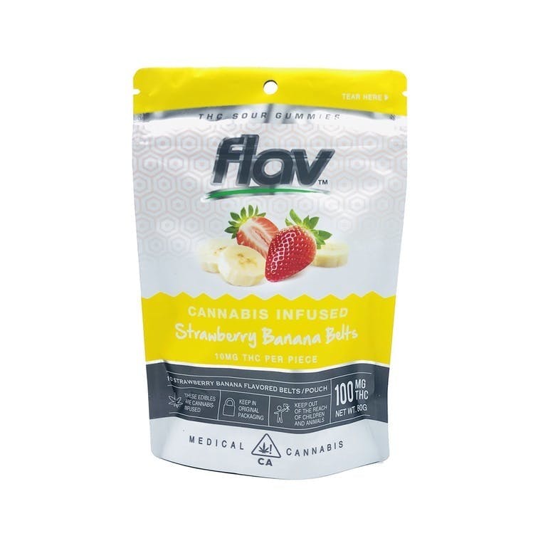 Flav | Gummies Strawberry Banana Belts 100mg