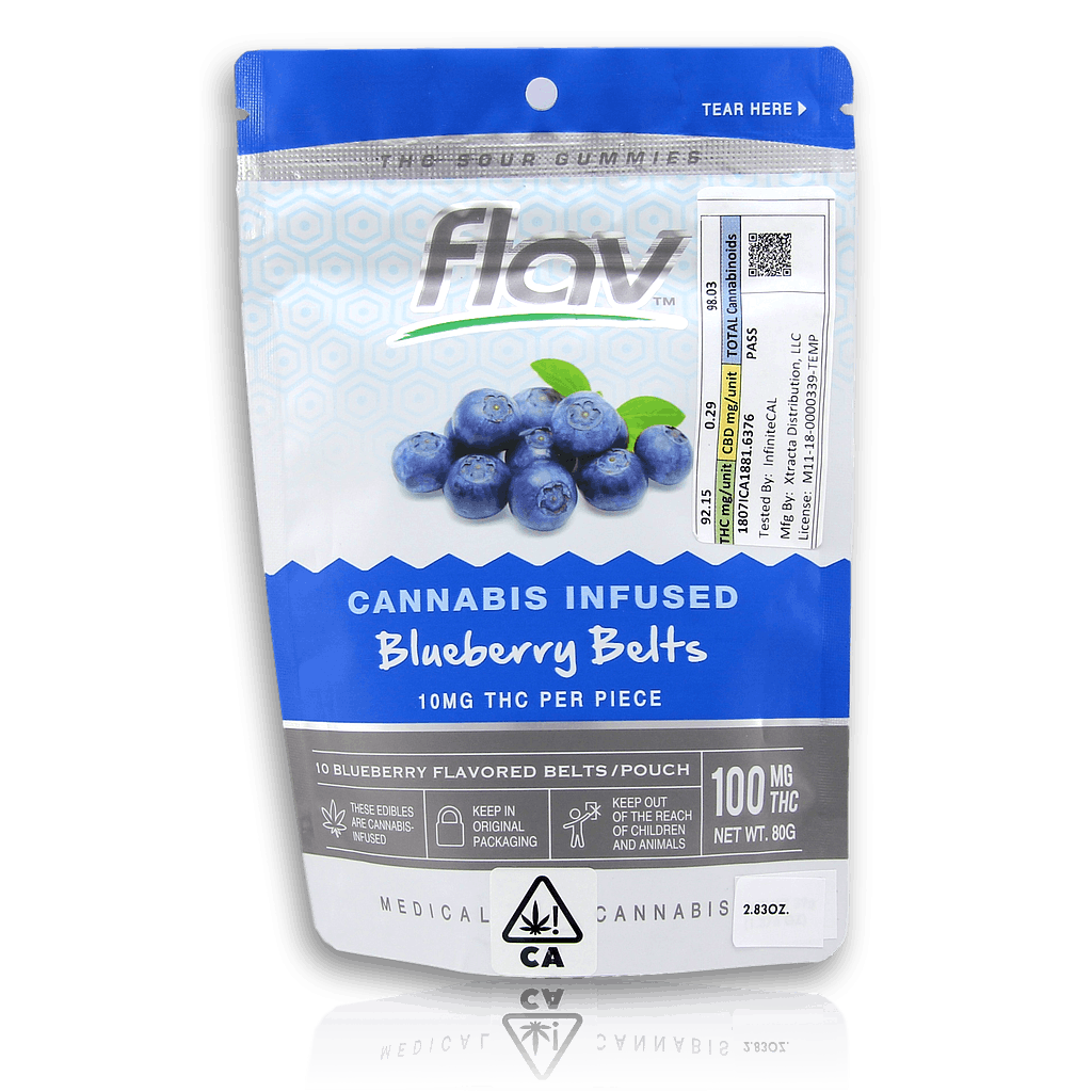 Flav Gummy Blueberry Belts 100mg