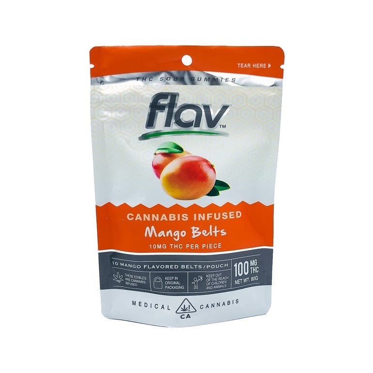 Flav Gummy Mango Belts 100mg
