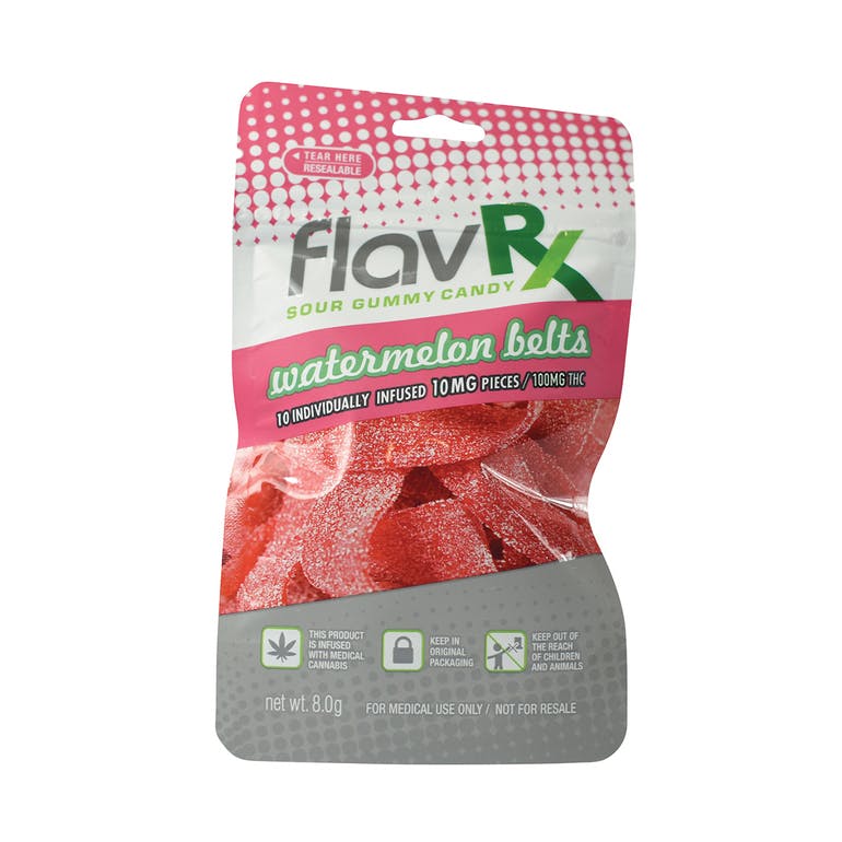 Flav Gummy Watermelon Belts 100mg