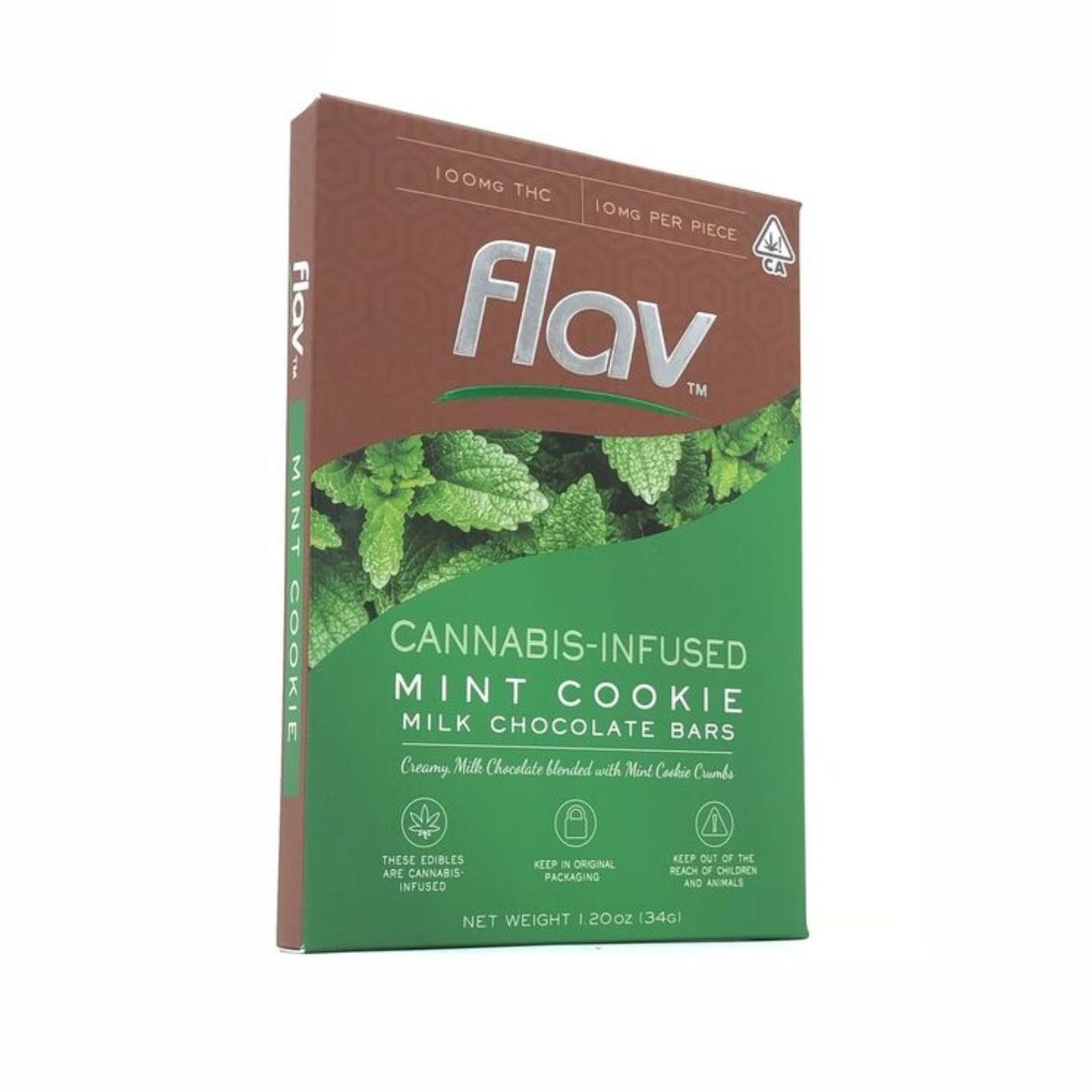 Flav Mint Cookie Milk Chocolate Bar 100mg