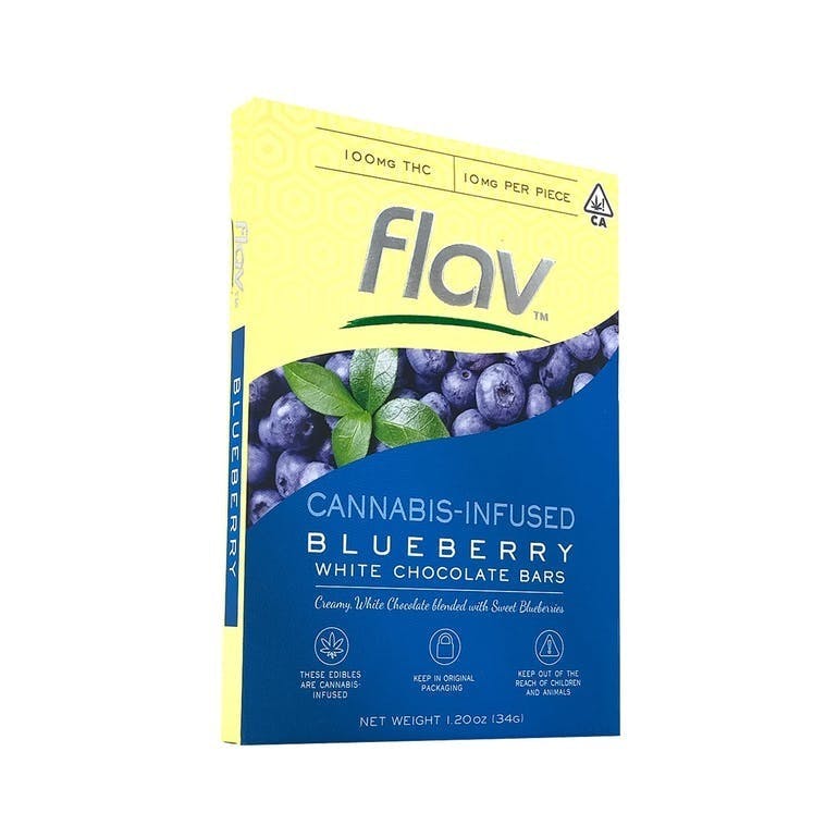 Flav THC Chocolate Bars White Choc. Blueberry