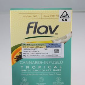 Flav Tropical White Chocolate Bar 100mg