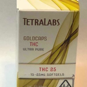 Gold Caps 25mg THC softgels