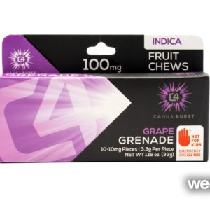 Grape Grenade INDICA Chews 10pk - Canna Burst