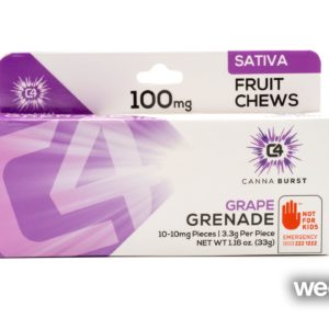 Grape Grenade SATIVA Chews 10pk - Canna Burst