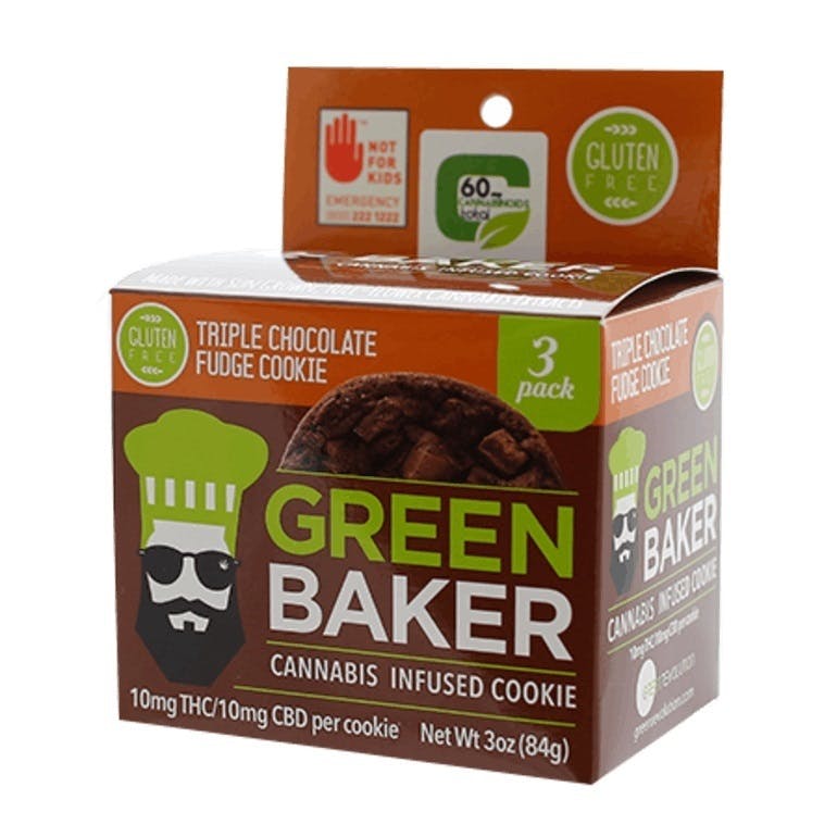 Green Baker - Triple Chocolate Fudge Cookies 3pk