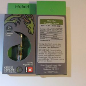 Green Dragon Extracts Thin Mint Cartridge HYBRID