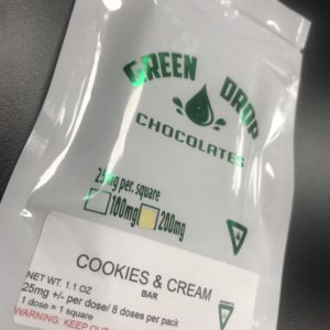 Green Drop Chocolates 200mg - Cookies & Cream