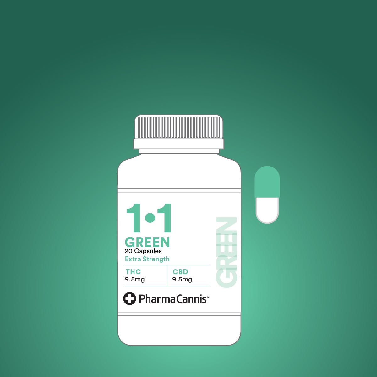 Green Extra Strength Capsule 1:1 | 20/CT