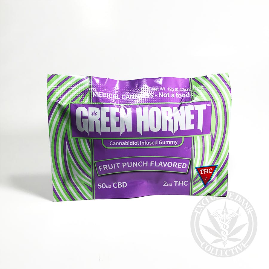 GREEN HORNET - 50MG CBD/ 2MG THC GUMMY