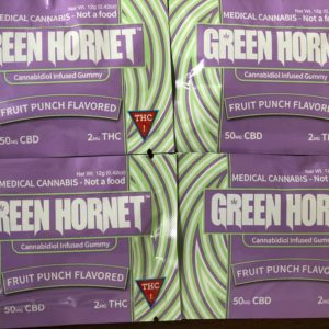 Green Hornet CBD Gummies 50mg - Fruit Punch