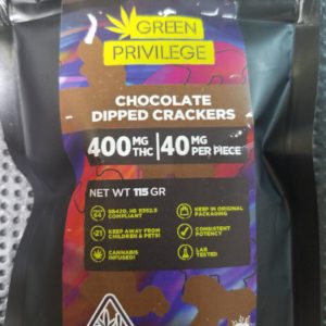 Green Privilege: Chocolate Dipped Crackers 400mg