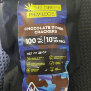 Green Privilege: Chocolate Dipped Crackers100mg