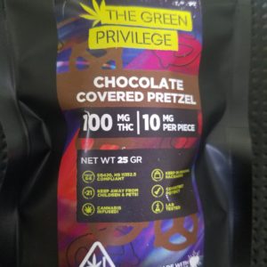 Green Privilege: Chocolate Dipped Pretzel 100mg