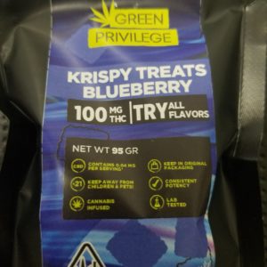 Green Privilege:Krispy Treat: Blueberry100mg