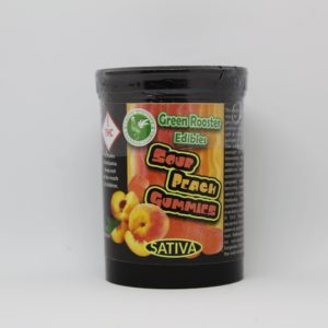 Green Rooster Sour Peach Edible 100 mg Gummies (Tax Included)