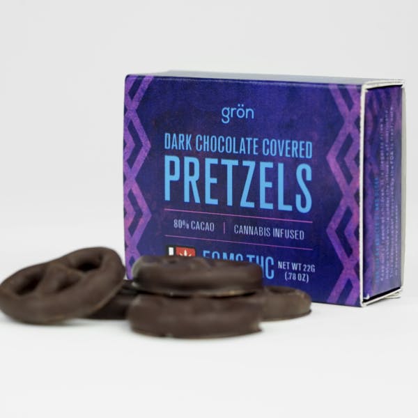 Gron Chocolate - THC Dark Chocolate Covered Pretzels