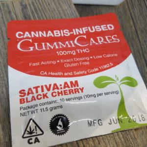 GummiCares - 100mg - Sativa: AM Cherry