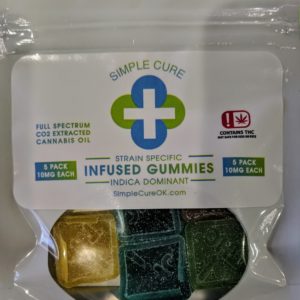 GUMMIES ( 5 x 10mg ) - Simple Cure [ Indica ]