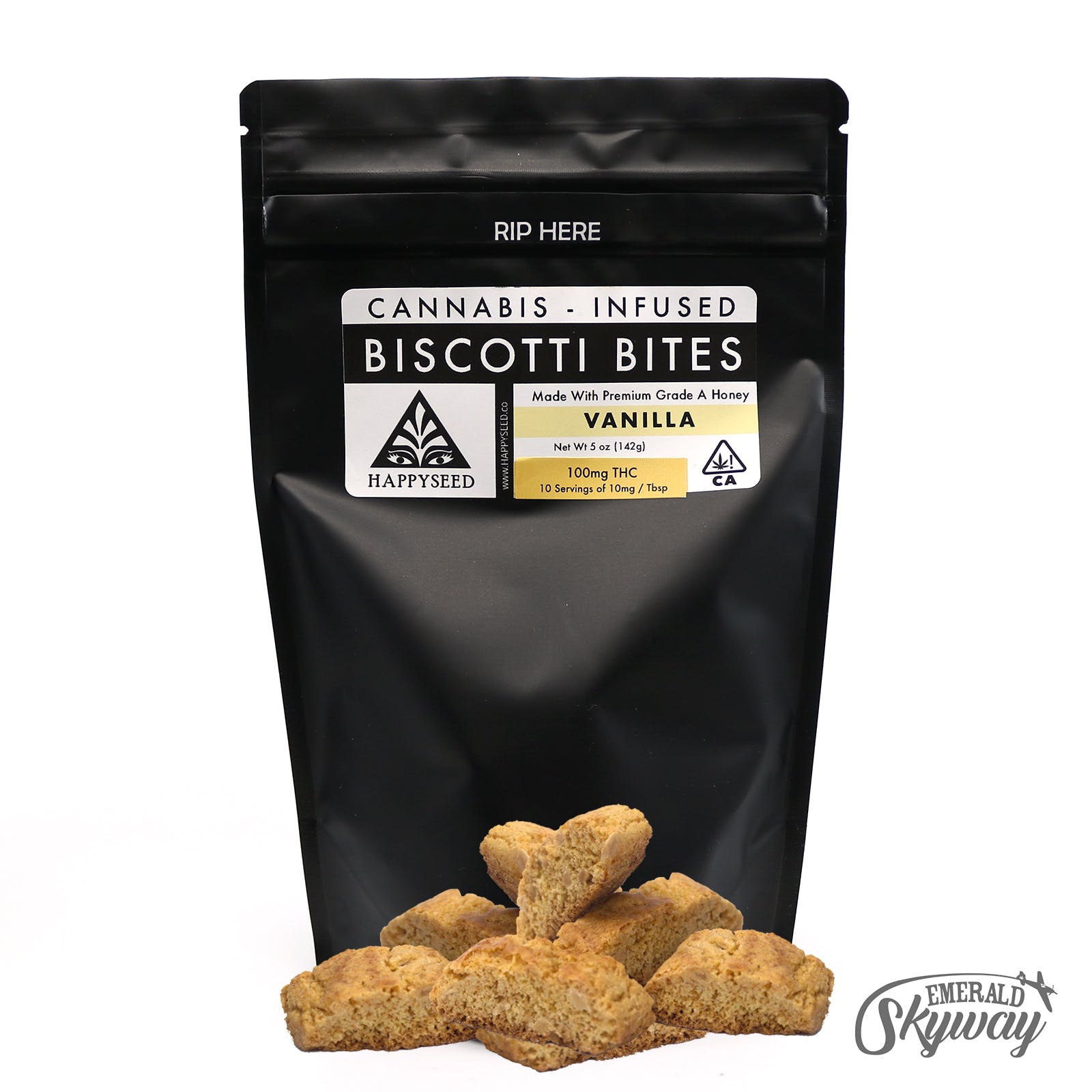 Happy Seed Edibles: Biscotti Bites - Vanilla