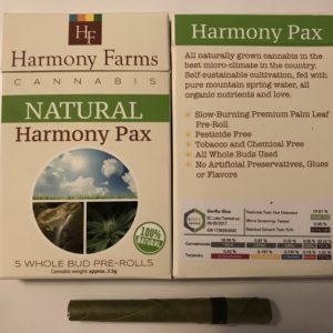 HARMONY FARMS PRIVATE RESERVE PRE ROLL PALM LEAF 5 PACK