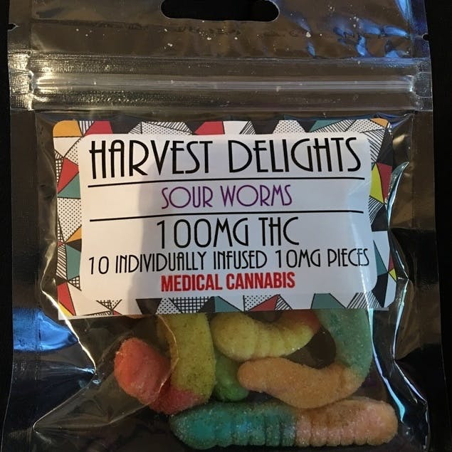 HARVEST DELIGHTS CANDIES - 100 MG - Sour Worms