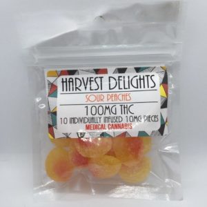 Harvest Delights Sour Peaches 100mg