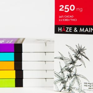 Haze & Main - 1:1 CBD:THC Milk Chocolate Bar 250mg